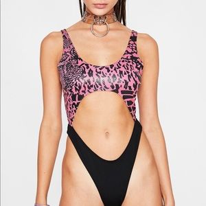 Festival pink cutout bodysuit